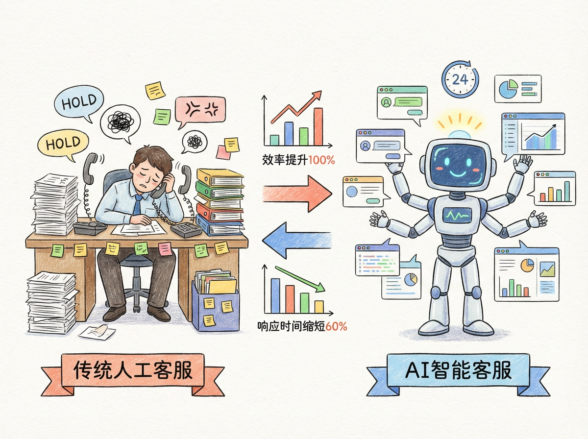 AI客服与人工客服效率对比场景